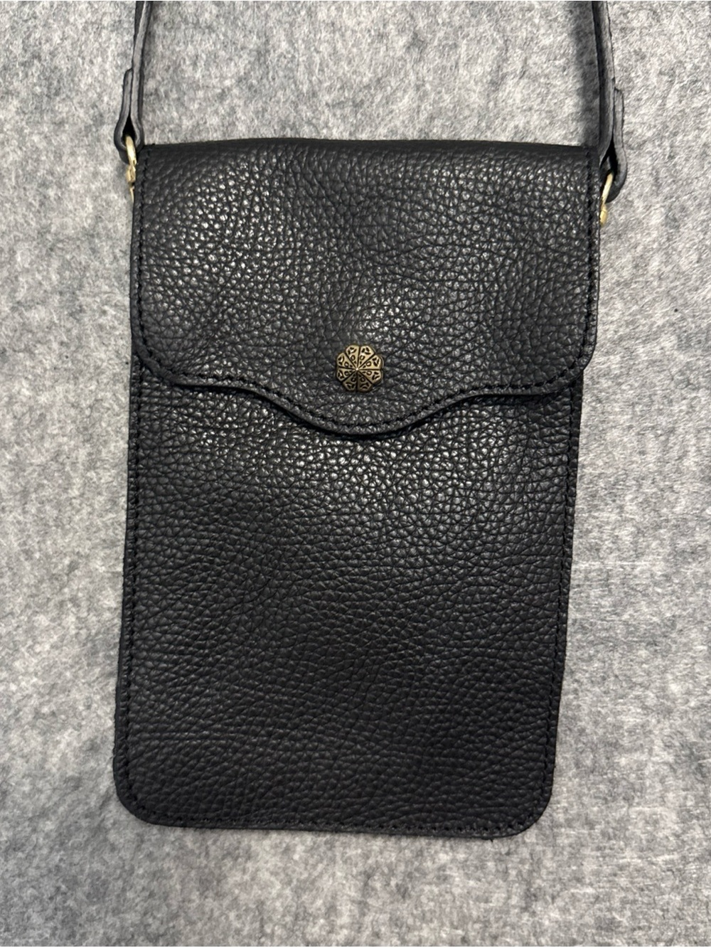 Isadora- Black Italian Leather Cross Body Shoulder Bag Made in Italy 7.5x5”